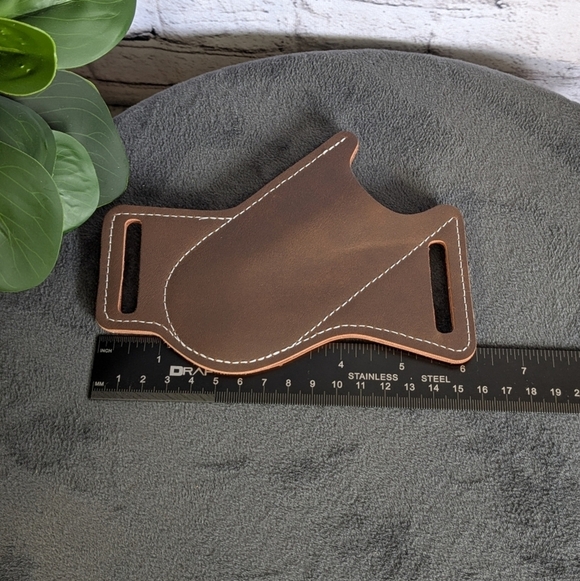 PU Leather knife holder sheath, belt case, brown - Picture 3 of 4